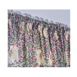 William Morris Aubergine Pimpernel Lined Curtains & Tiebacks